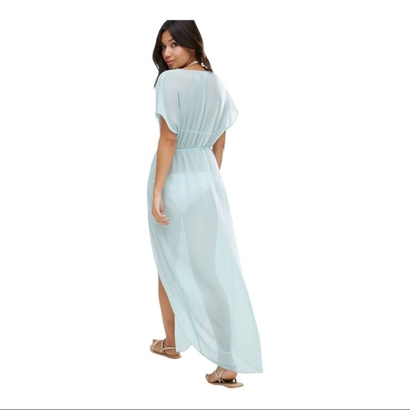 ASOS Wrap Front Chiffon Maxi Beach Kaftan Size 0 - Picture 8 of 12